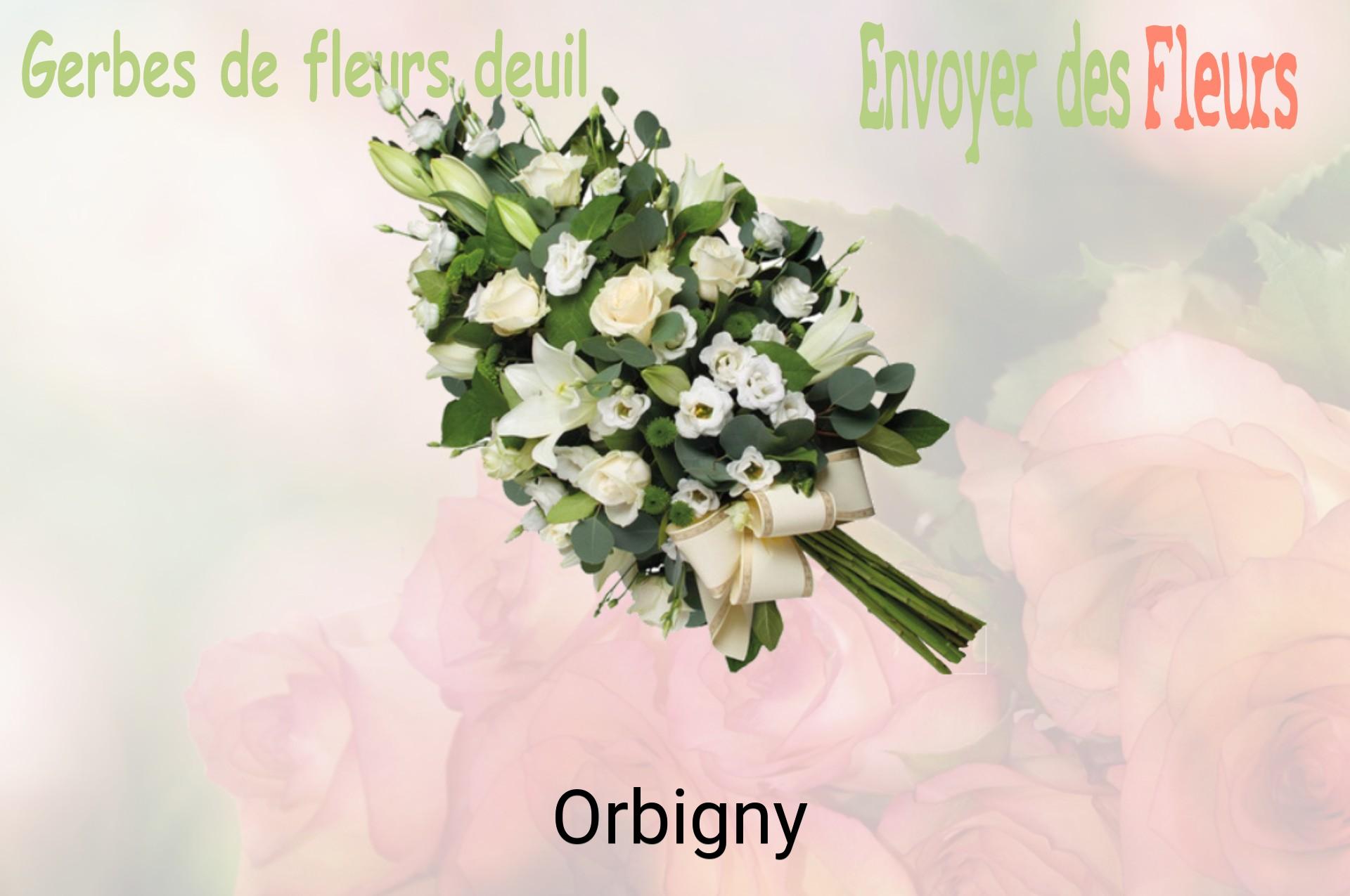 Gerbe de fleurs de deuil livrée à Orbigny
